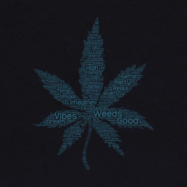 Weed Leaf Silhouette Shape Text Word Cloud by Cubebox